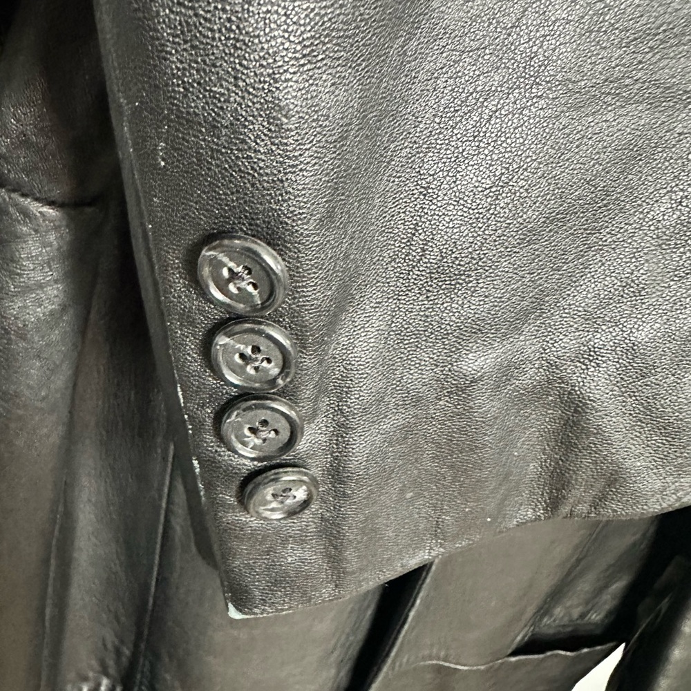 Alfani Black Genuine Leather Blazer Jacket Men’s 40R - Picture 3 of 9